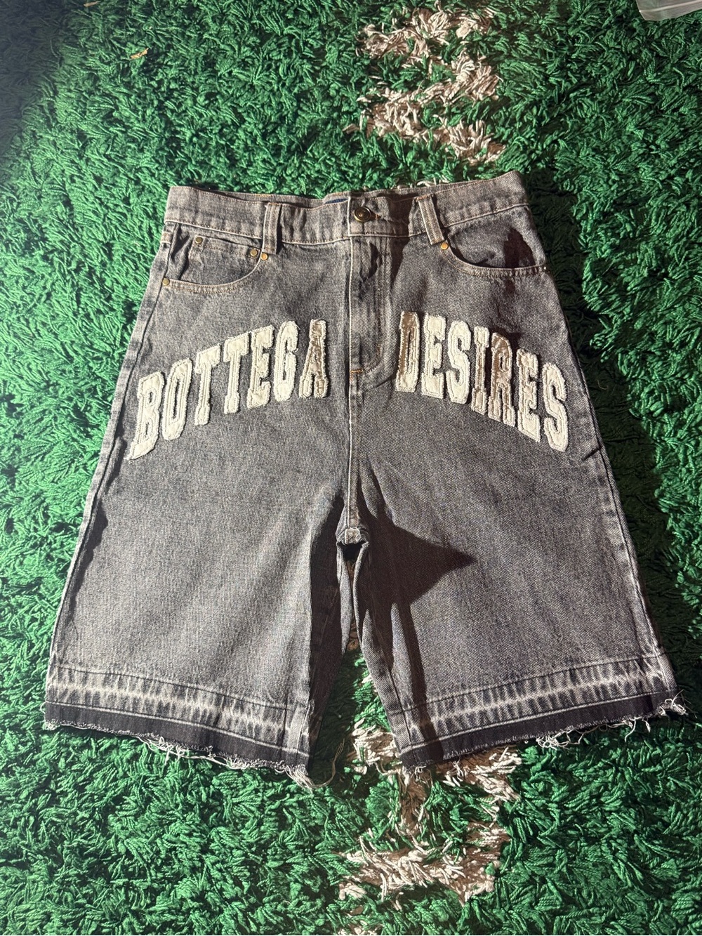 Washed Black Denim Men’s Shorts